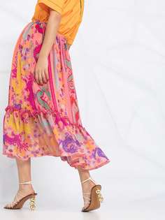 Etro юбка миди с цветочным принтом