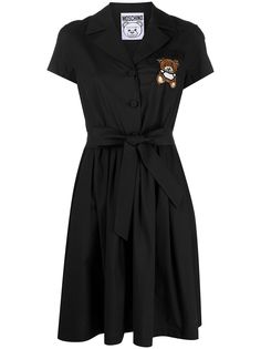 Moschino платье-рубашка Teddy Bear с бисером
