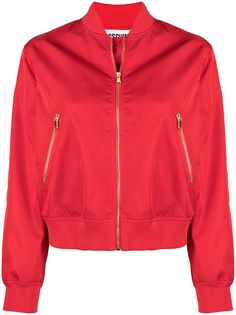 Moschino куртка на молнии с вышитым логотипом