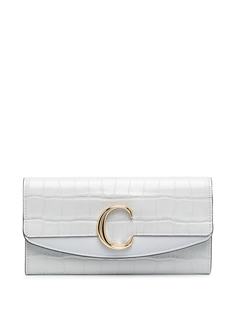 Chloé кошелек с тиснением под крокодила и логотипом