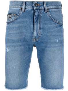 Versace Jeans Couture джинсовые шорты с бахромой