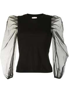 Cinq A Sept прозрачная блузка с оборками на рукавах