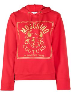 Moschino худи с кулиской и логотипом