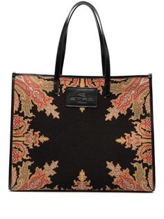 Etro сумка-тоут с узором пейсли и логотипом