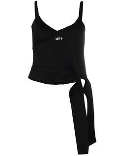 Off-White топ с логотипом и завязками сбоку