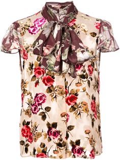 Alice+Olivia Jeannie bow-collar blouse