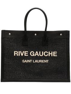 Saint Laurent соломенная сумка-тоут Rive Gauche