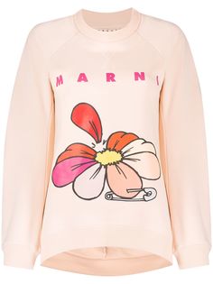Marni толстовка с цветочным принтом и логотипом