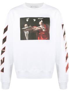Off-White CARAVAGGIO SLIM CREWNECK WHITE RED