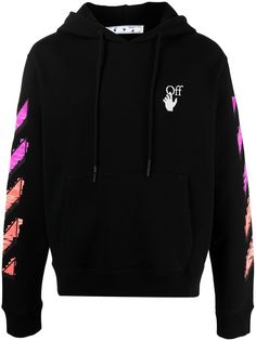 Off-White MARKER SLIM HOODIE BLACK FUCHSIA