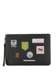 Kent & Curwen клатч с нашивками