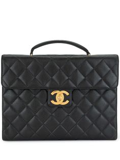 Chanel Pre-Owned стеганый портфель Jumbo с логотипом CC