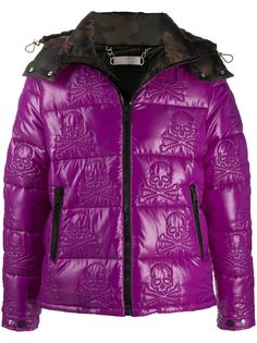 Philipp Plein пуховик с узором Skull
