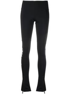 Off-White легинсы с логотипом и манжетами на молнии