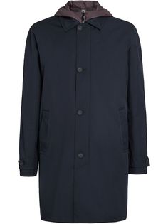 Z Zegna однобортное пальто с капюшоном