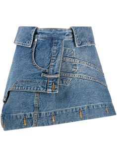 Alexander Wang деконструированная джинсовая юбка
