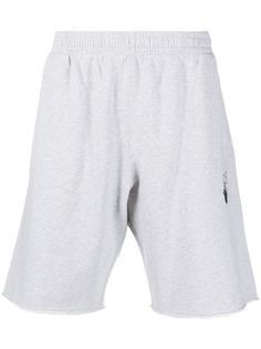 Off-White MARKER SWEATSHORTS MELANGE GREY RED