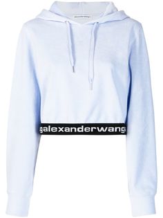 Alexander Wang укороченное худи с логотипом