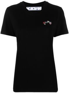 Off-White футболка с цветочной вышивкой и логотипом Arrows