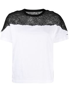 RED Valentino футболка с кружевной вставкой