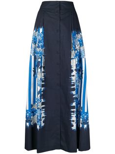 Alberta Ferretti юбка макси в полоску
