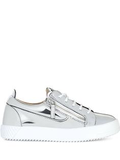Giuseppe Zanotti кеды на молнии с эффектом металлик