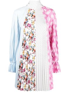 MSGM плиссированное платье с принтом