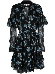 DVF Diane von Furstenberg платье с цветочным принтом и поясом