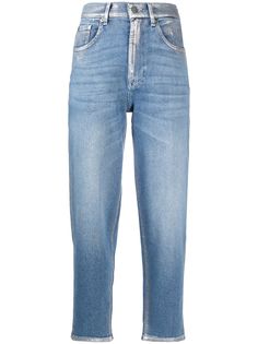 7 For All Mankind укороченные джинсы Malia с эффектом металлик