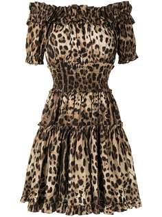 Dolce & Gabbana короткое платье с леопардовым принтом