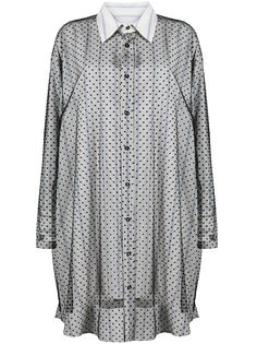 Maison Margiela платье-рубашка с прозрачной вставкой