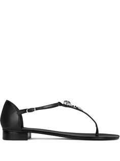 Giuseppe Zanotti сандалии с Т-образным ремешком и кристаллами