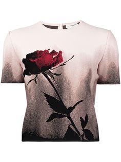 Alexander McQueen укороченная футболка с принтом