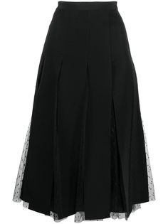 RED Valentino плиссированная юбка со вставкой из тюля