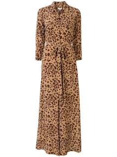 LAgence платье-рубашка макси с леопардовым принтом