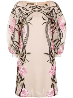 Alberta Ferretti платье из тюля с вышивкой