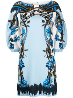 Alberta Ferretti платье с цветочным принтом и драпировкой