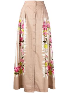 Alberta Ferretti юбка макси с цветочным принтом