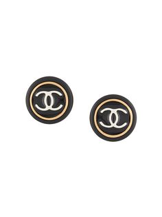 Chanel Pre-Owned серьги-клипсы 1997-го года с логотипом CC