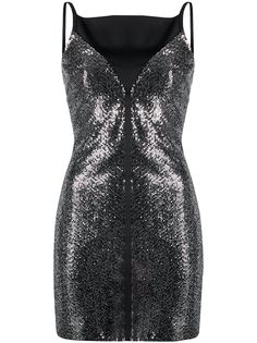 Just Cavalli платье мини с квадратным вырезом и эффектом металлик