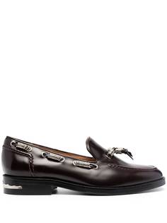 Toga Virilis eyelet-embellished leather loafers