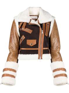 Alexander McQueen укороченная байкерская куртка со вставками