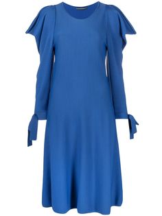 Alberta Ferretti платье миди с длинными рукавами и оборками