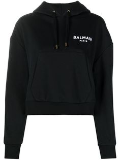 Balmain укороченное худи с логотипом
