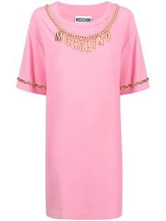 Moschino платье-футболка с логотипом
