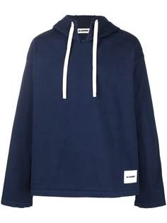 Jil Sander худи с кулиской и нашивкой-логотипом