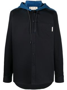 Marni вельветовая куртка-рубашка с капюшоном