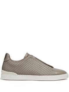 Ermenegildo Zegna кеды Triple Stitch из кожи Pelletessuta™