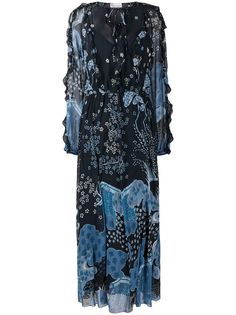 RED Valentino платье макси с узором и завязками