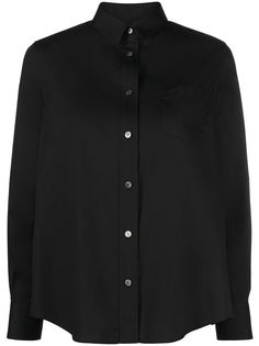 Sacai pleated-back sheer shirt